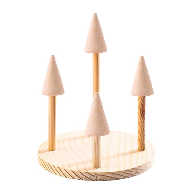 Suporte de Exibição de Joias de Madeira Maciça Robusta Acessório para Anéis Relógios Pulseiras Organizadores Bandeja de Armazenamento Adereço de Vitrine