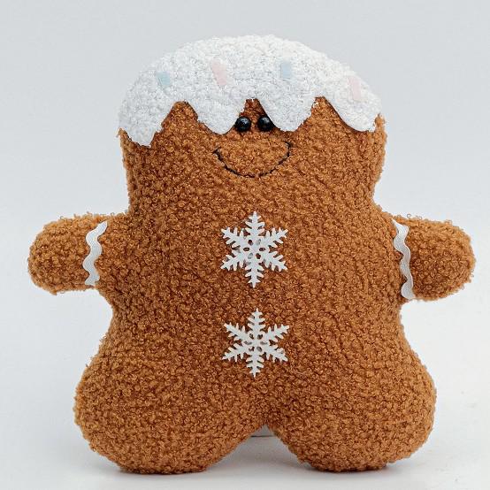Gingerbread Man Christmas Plush Pillow - Cute Cartoon Sofa Cushion and Festive Decoration Gift