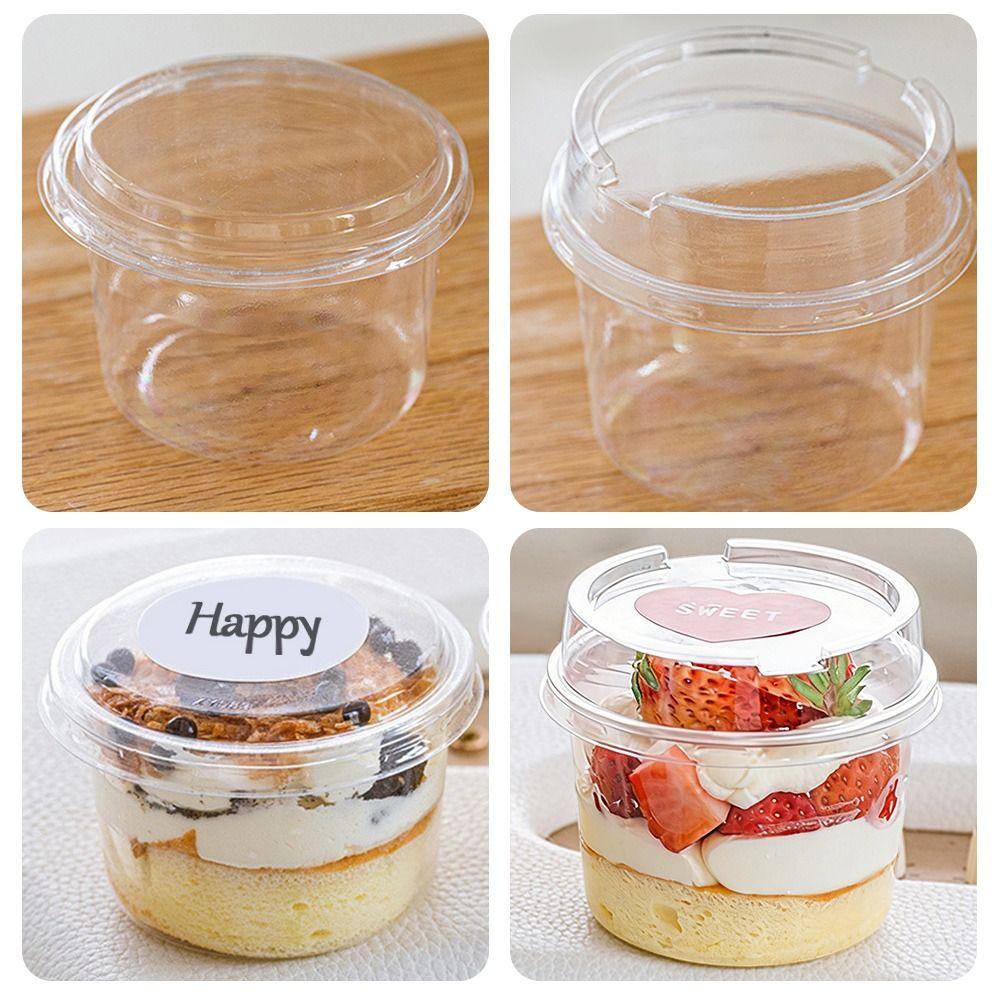 50PCS Plastic Material Salad Cups Transparent Bowl Dessert Cups Yogurt Cup  Coconut Milk Jelly