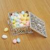 Vintage Hollow Out Jewelry Box Gold/Silver Plated Plastic Candy Box Wedding Party Favor Box for Ring Earrings Necklace Bridal Shower Birthday Supplies