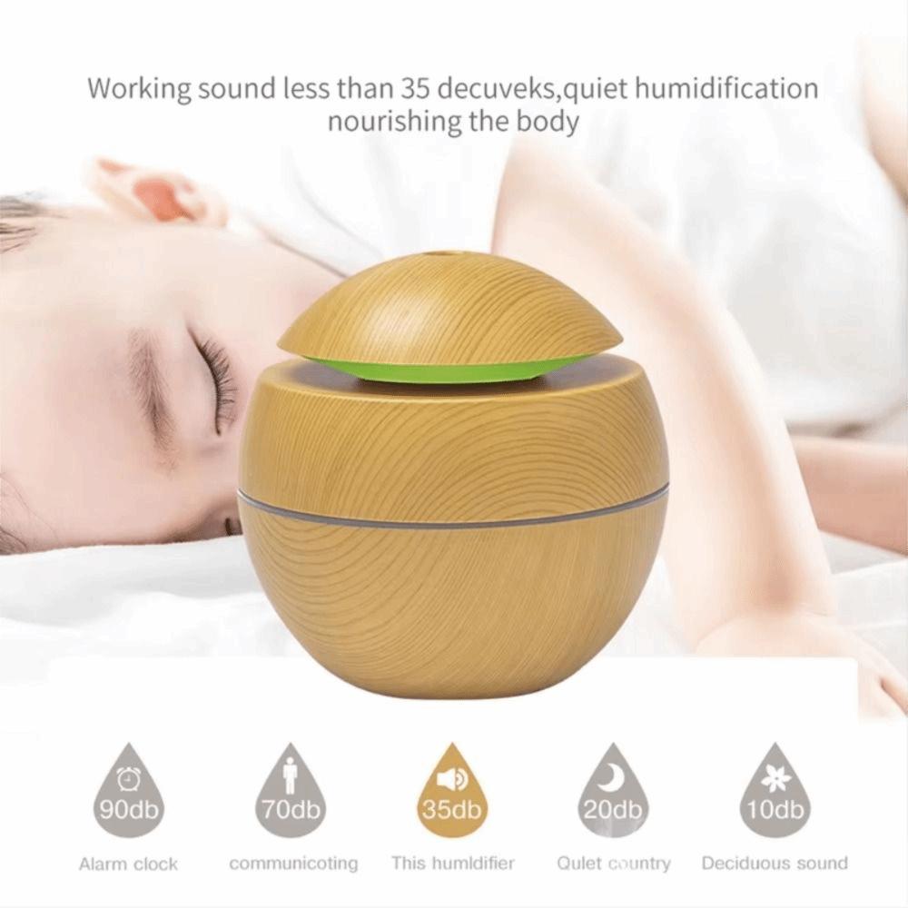 Wood Grain Essential Oil Diffuser Ultrasonic Mini Mist Maker Mist Air Purifier  Bedroom Use