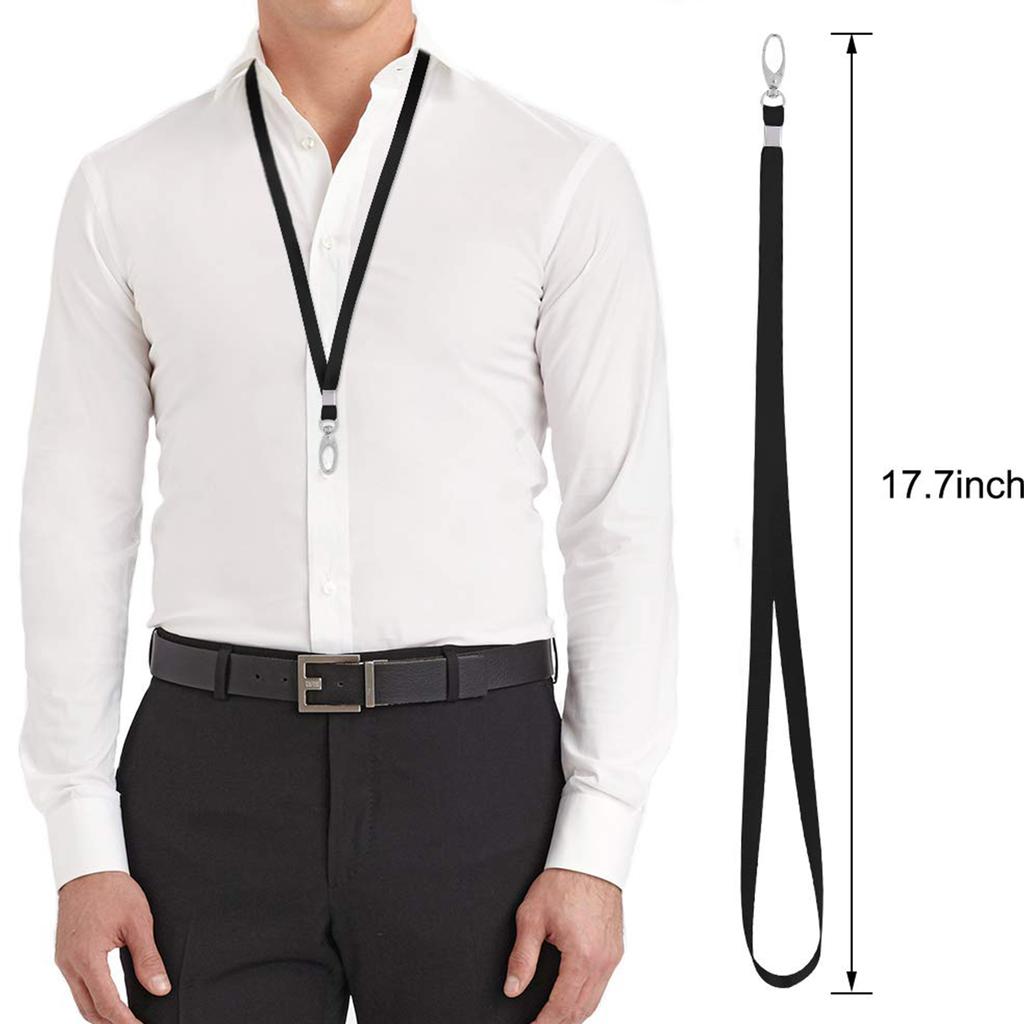 100 Stück Lanyards Schwarzes Lanyard für Ausweise Nylon-Lanyard Großhandel Clip Drehhaken für Büro-Ausweise Schlüsselanhänger