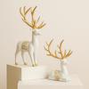 Charming Polyresin Reindeer Décor | A Timeless Token of Grace & Good Luck | Elevate Your Festive & Everyday Spaces – Pack of 2, White & Golden