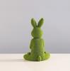 Stylish Flocking Rabbit Statues Realistic Flocking Rabbit Figures Display for Easters and Spring Home Decoration