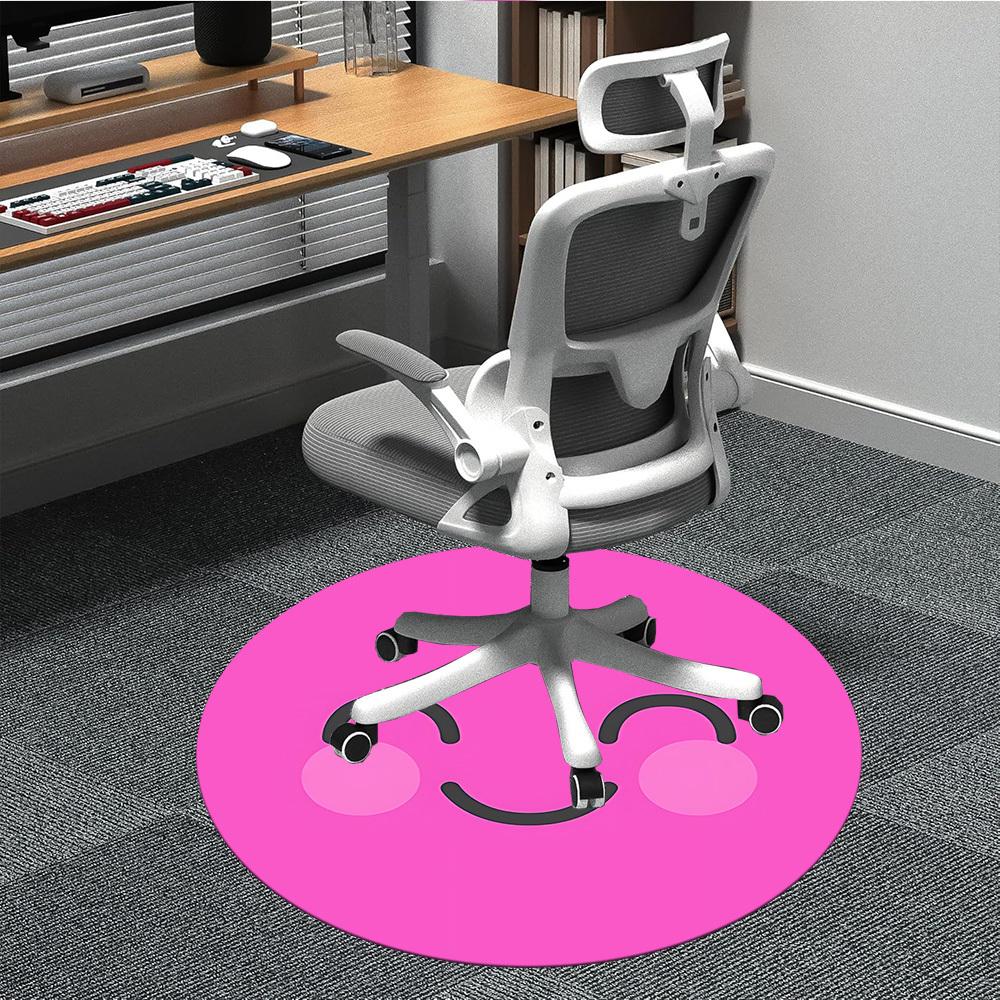 

1pc Happy Pink Face Office Round Rug, Non-slip, Soft and Durable Office Rug for Interior Decoration, Perfect for Office,Decoration yy260204048 80cm by 80cm