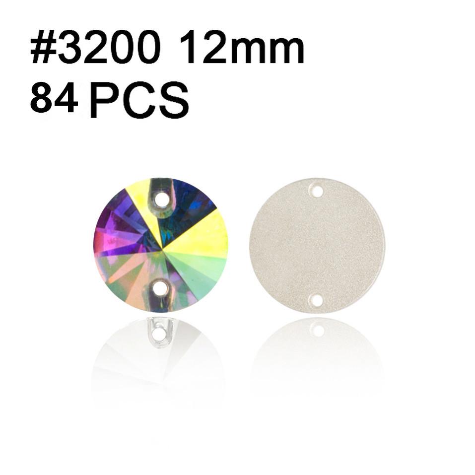 Yanruo AB Color Sew on Glass Crystal Sewing  Rhinestone Crystal Flat Back Rhinestone for Dresses