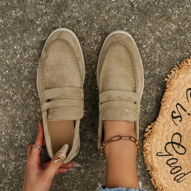 Shoes for Women 2024 High Quality Slip-on Women's Flats Fashion Light  Loafers New Round Toesolid Casual Flat Shoes Zapatos