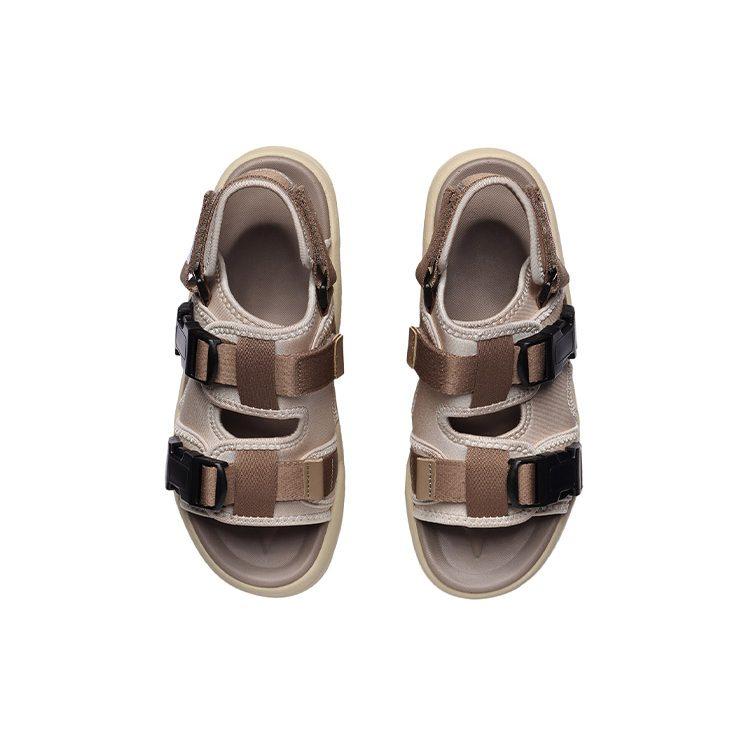 Li Ning Coca Comfortable Sports Sandals Men's Beige Khaki AGLR019-2