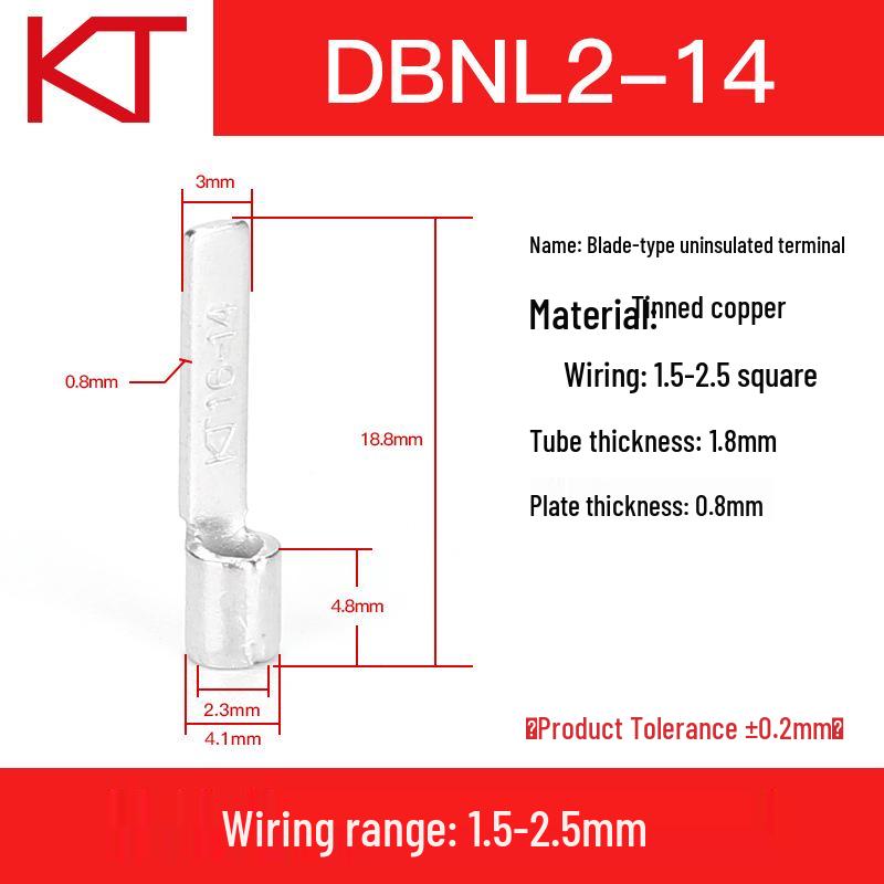 Purple Copper Cold Crimp Pin Type Terminal Lug (DBN2-9-10-14-18)