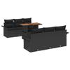 VidaXL Ensemble de canapé de jardin 7 pièces avec coussins noir poly rattan acacia 3349281