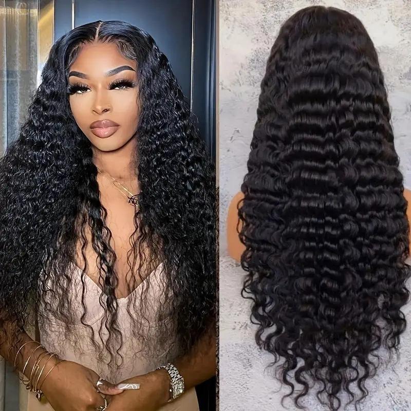 European and American Fashion Front Lace 13 * 4 Lace Wig, African Hot-selling Burgundy Small Curl Tube Long Curly Hair