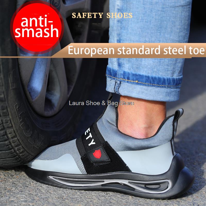 Fashion Lightweight Safety Shoes Men Steel Toe Sneaker Breathable Construction Work Shoes Male Puncture Proof Safety Boots Man Work Boot