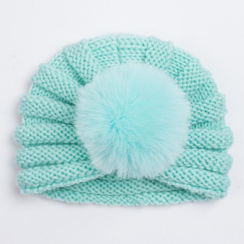 Autumn and Winter Children s Warm Cute Wool Hat Baby Ear Protector Hairball Hat Soft and Comfortable Baby Hat