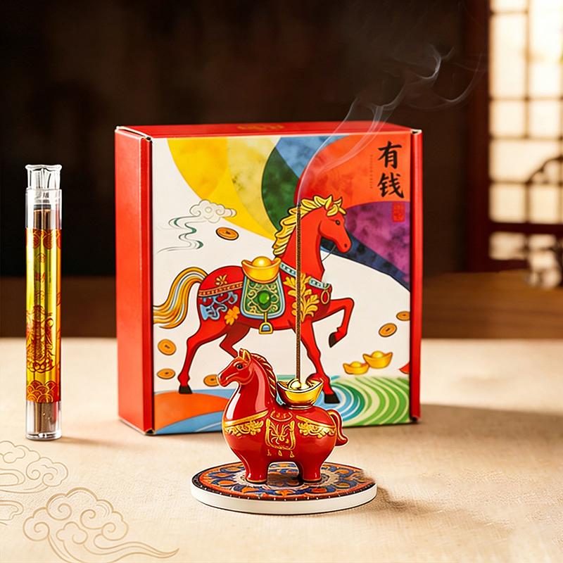 Resin/Ceramic Material Chinese  Year Zodiac Pony Incense Burner Ornamental Creative Incense Stick Holder 2026 Horse Year