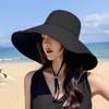 Japan and South Korea Big Brim Hat Women's Spring and Summer Foldable Travel Sun Hat Sun Hat Solid Color Casual Fisherman Hat