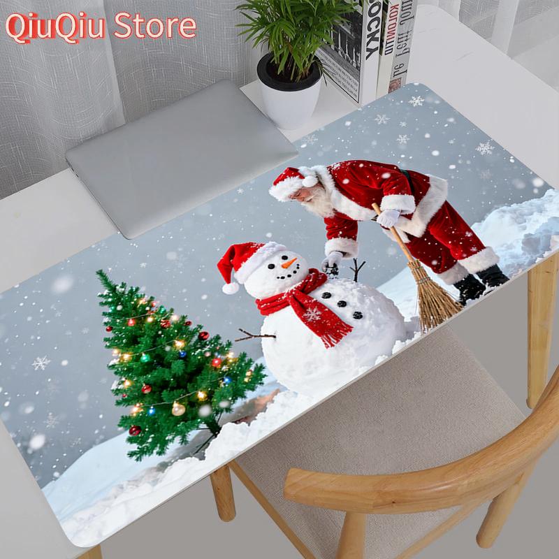 Merry Christmas Mouse Pad Lockedge Large Gaming Accessories Computer Gamer Keyboard Mouse Mat Desk Mousepad For Christmas Gifts
