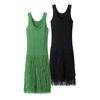 2025 Spring European & American Women's Sleeveless Tassel Dress