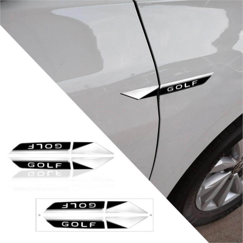 3D Car Fender Side Blade Emblem Stickers Auto Decorative Accessories For Volkswagen VW Passat Rline Golf Touareg Tiguan CC T-ROC