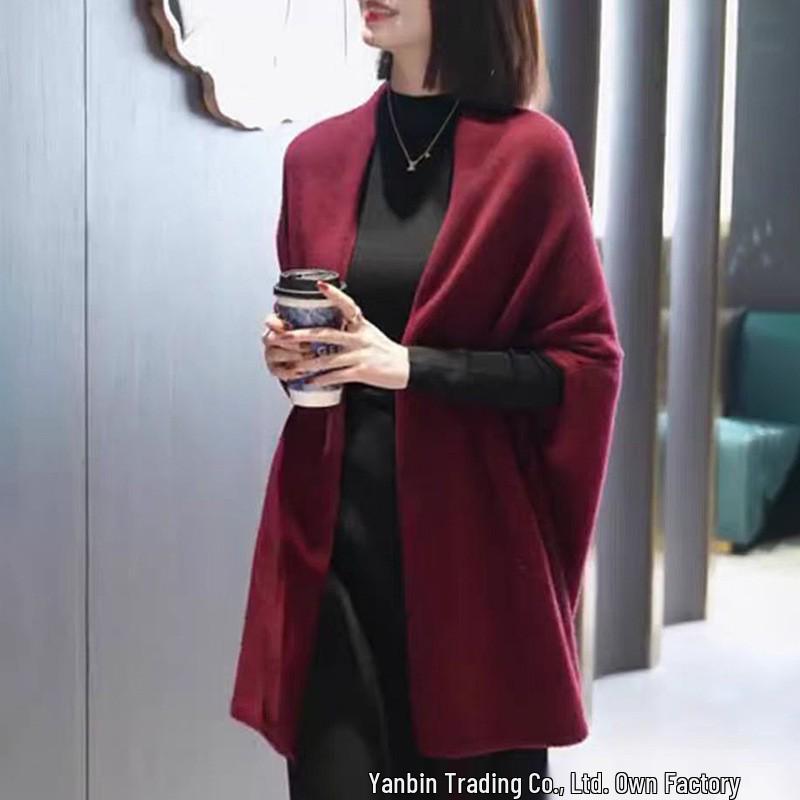 2025 New Style Women's 100% Pure Wool Shawl Cardigan – Autumn/Winter Elegant Knitwear