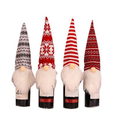4Pcs Capas para garrafas de vinho de Natal Mesa de jantar do Papai Noel Toppers para garrafas de vinho Casa Feriado Natal