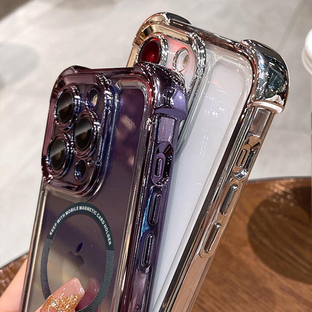 Case for Vivo V25e,V25 5G Clear Magnetic Casing Electroplated Lens Frame Phone Cover