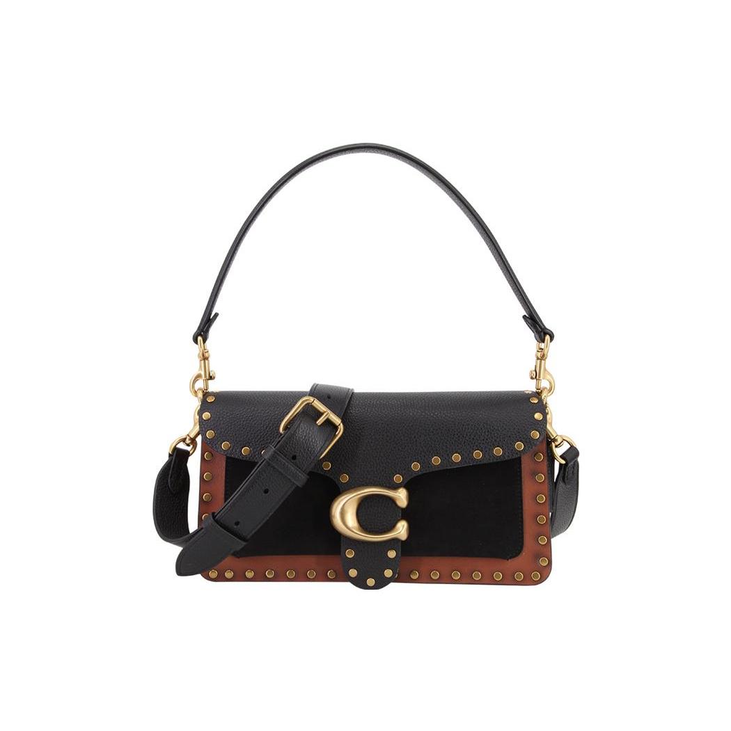 

New COACH Tabby Suede Cow Leather Shoulder Bag Crossbody Bag Shoulder Bag Women s Black Brown 79338-B4M2 25.9*7.6*15.0CM