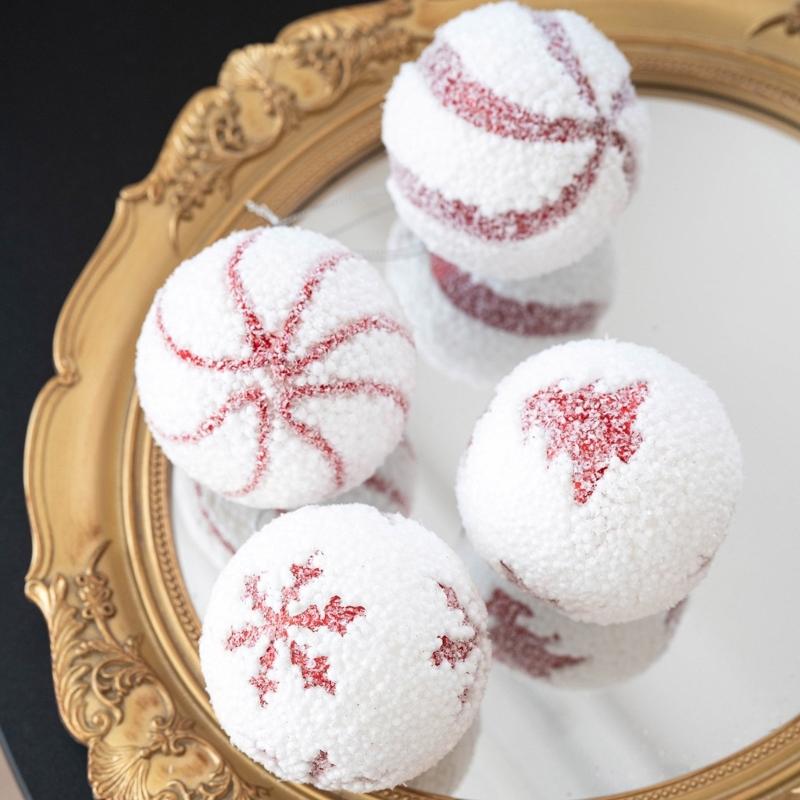 8cm Shatterproof Foam Decorative Baubles Ball Ornament Christmas Tree Decorations for Wreath Mantels Embellishments