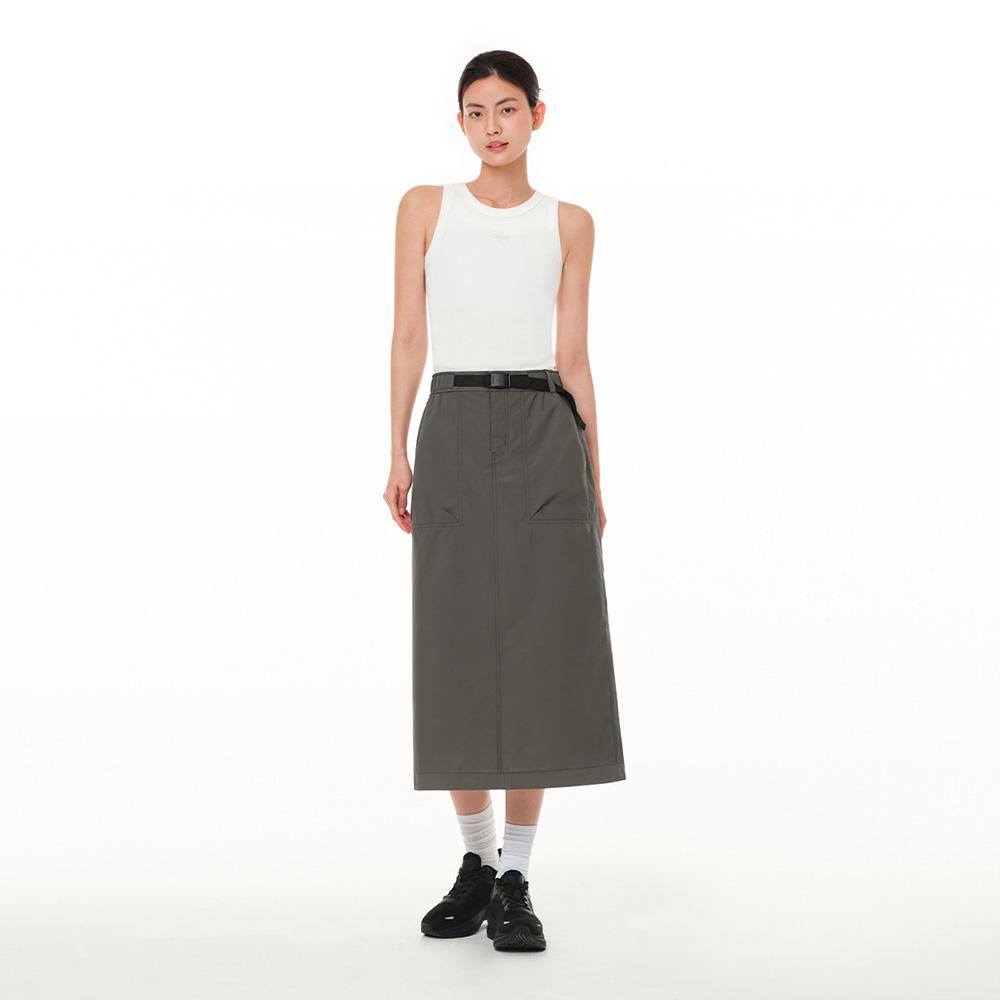 ANDAR Woven Belted Long Skirt