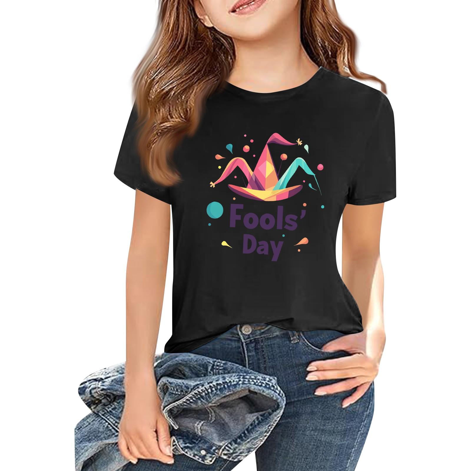 

Детская модная повседневная футболка с коротким рукавом и круглым вырезом с принтом 100 чёрный