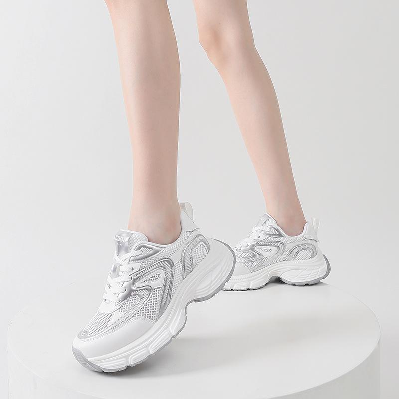 Strictly Selected Ins Versatile Sports Shoes Women's Summer Thin Mesh Platform Dad Shoes Breathable Casual Shoes Heightening Women's Shoes