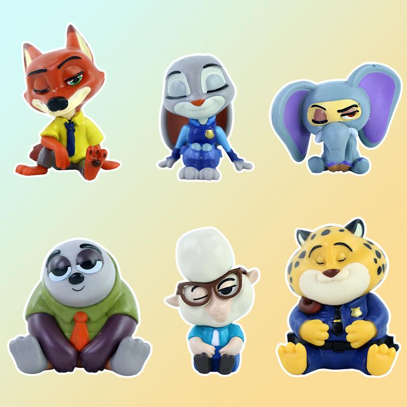 Zootopia 2 Anime Figure Trendy Toy Car Desktop Decoration Nick Judith Model Movie Merchandise Dolls Set Collectible Gift