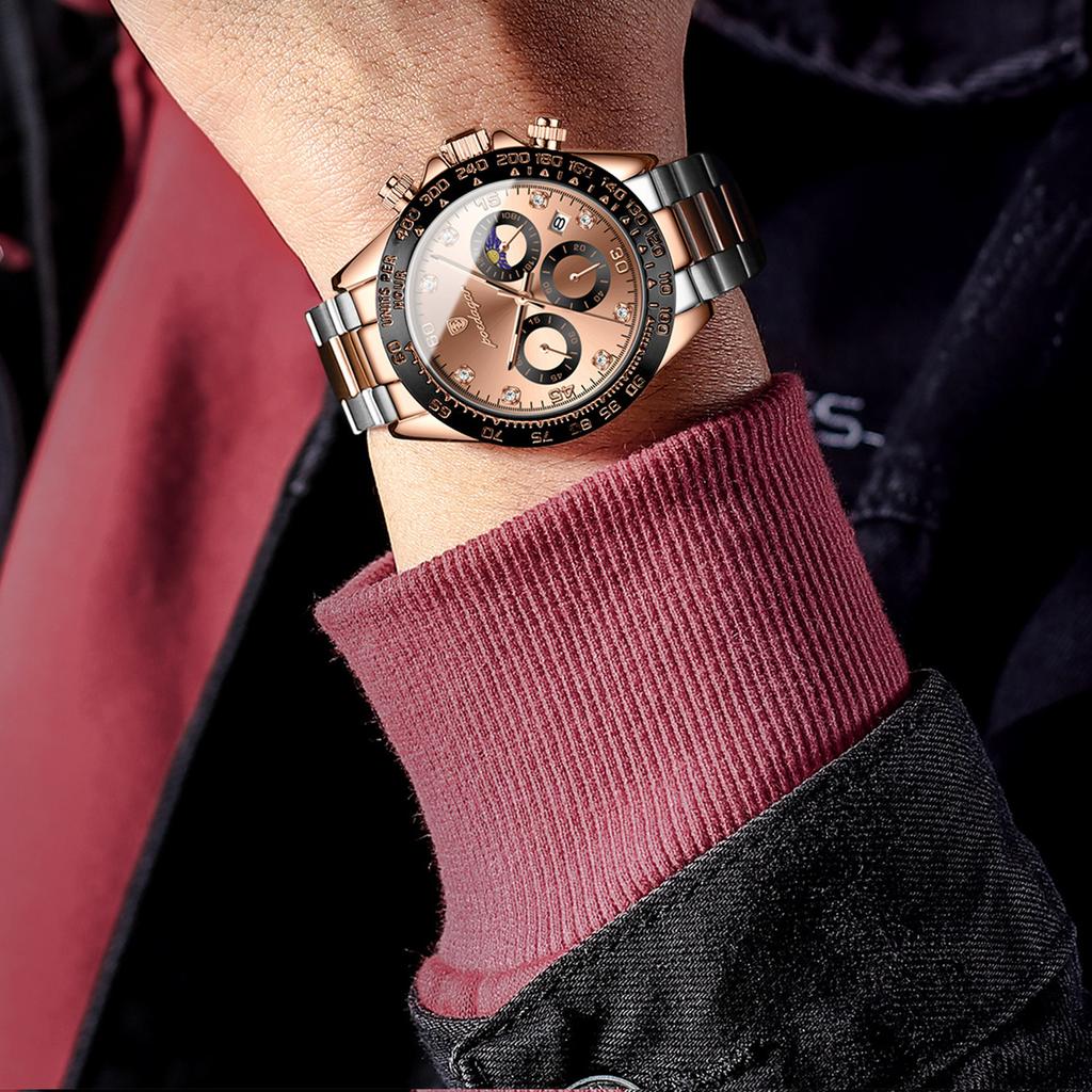 POEDAGAR New TOP Brand Luxury Men's Watch with Box Multifunctional Steel Belt Waterproof Non-mechanical Watch Men's Quartz Watches