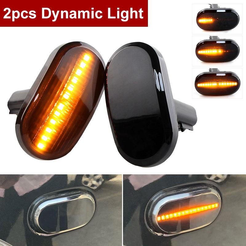 2pcs for Suzuki Jimny JB64W JB74 JB23 JB64 For Mazda Chevrolet Dark Smoked Lens Full LED Amber Front Fender Side Marker Light