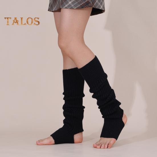 1 Pereche Jambiere de Iarnă Calde Tricotate cu Coaste Benzi Potrivire Elastică Șosete Tricotate pentru Gambă cu Orificiu pentru Călcâi Accesorii Anii '80 pentru Petrecere Sport Yoga Dans