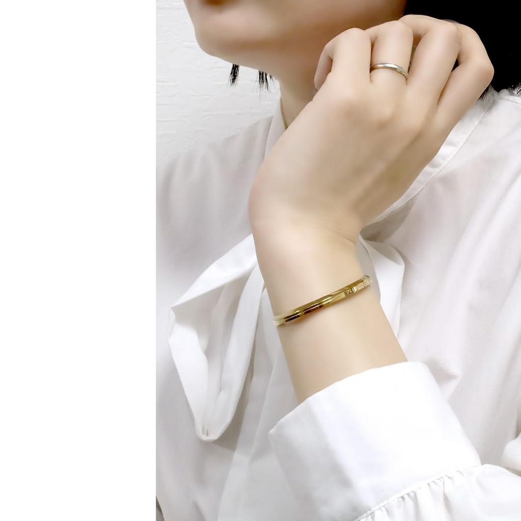 Pair of bangles and bracelets made of genuine red string stainless steel with diamonds and 24k gold (surgical (316L) plating)