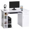 Ergonomic PC Desk with Table, Cabinet, Drawer and Pull-out Keyboard Tray, White, 120x60x74cm