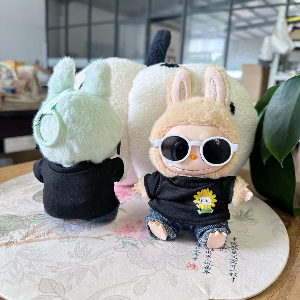 Clothes only] On ortwo generations of LABUBU doll clothes Labubu sat at the party and replaced the black shirt and glasses suit.