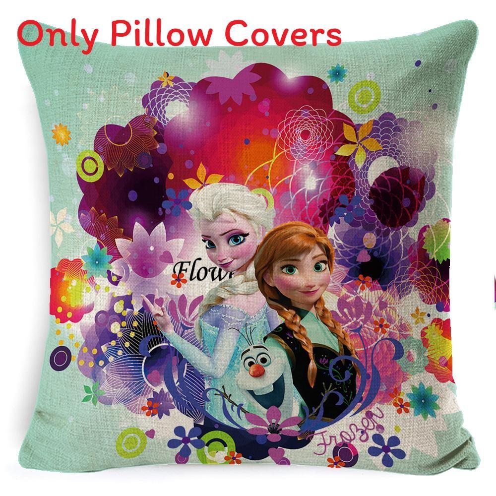 The Frozen Snow Queen Cartoon Cushion Cover Linen Material Cozy Spaces Home