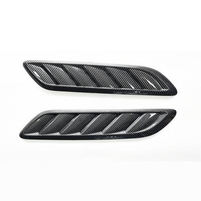 Carbon Fiber Look Car Decorative Hood Vent Louver Scoop Air Flow Intake Cover 2x