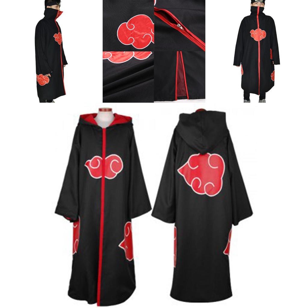 Naruto Akatsuki Uchiha Itachi Fantasia Cosplay Roupão Manto Capa Tecido Macio