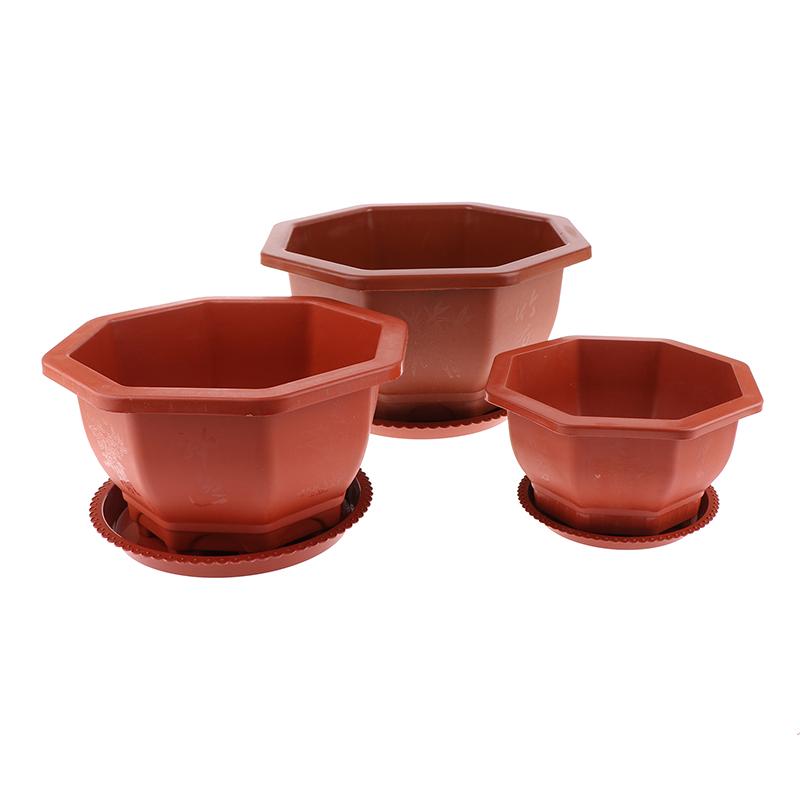 1 Pezzo Vaso da Fiori Esagonale in Plastica con Sottovaso Non si Deforma Facilmente Speciale per Bonsai Piante Verdi Decorazione Classica per Giardino Interno
