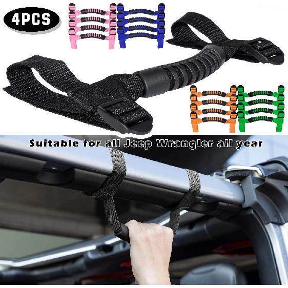 4pcs/set Roll Bar Grab Handles Grip Handle for Jeep Wrangler YJ TJ JK JKU Sports Sahara Freedom Rubicon X & Unlimited 1955-2023
