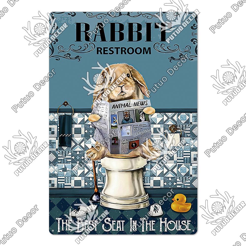 Putuo Decor Funny Cat Vintage Posters Tin Signs Retro Plaque Metal Plate Wall Art Decoration for Home Living Room Pet Shop