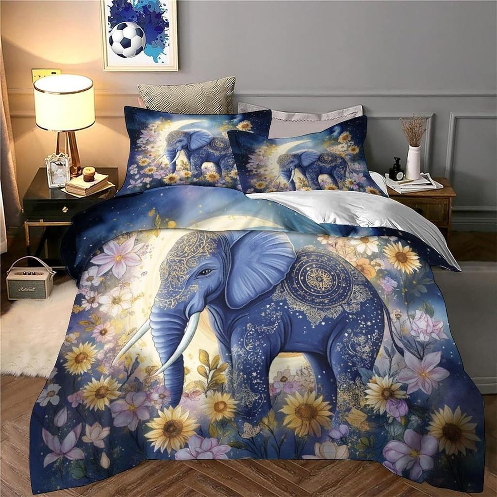 Dog Bedding Set, Cartoon Cute Style 3D Printed Ultra-fine Fiber Duvet Cover Pillowcase 3-piece Set for Adults and Children