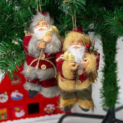 Décorations de Noël Poupée en peluche Père Noël Pendentif pour arbre de Noël