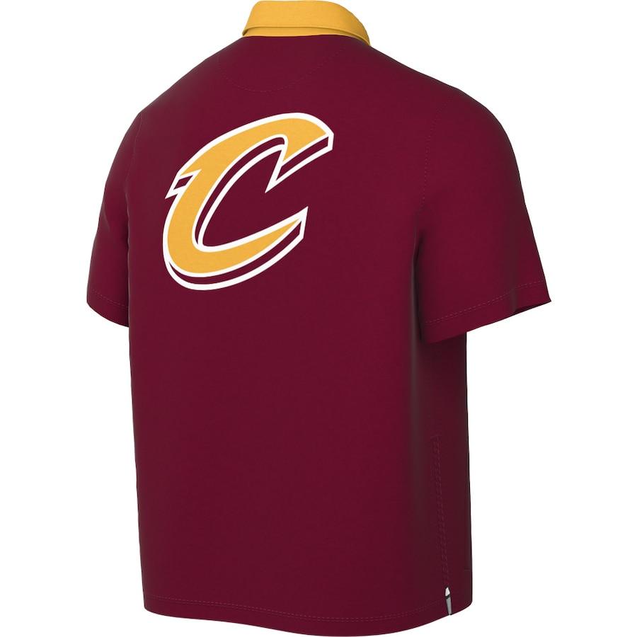 Nike X NBA Collaboration Cleveland Cavaliers Therma Flex Showtime 2021/22 City Edition Button-Up Comfort Short Sleeve Jacket Men Jackets DB2444-677
