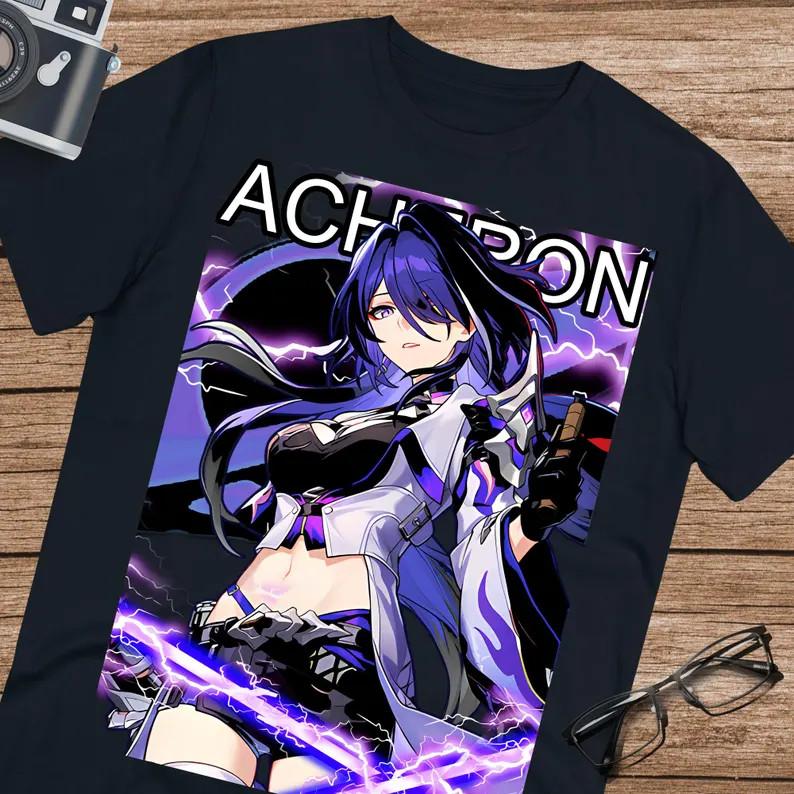 Аниме Ахерон Honkai Star Rail Футболка Размер S - 5XL Черная Размер S - 5XL Унисекс Футболка M