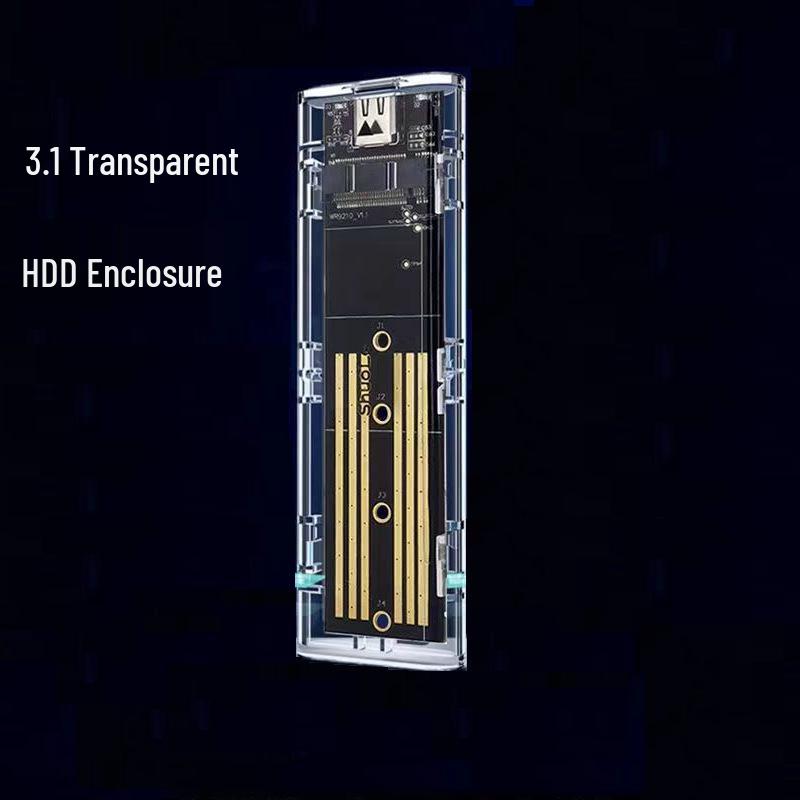 Transparent USB 3.1 M.2 NGFF SSD Enclosure