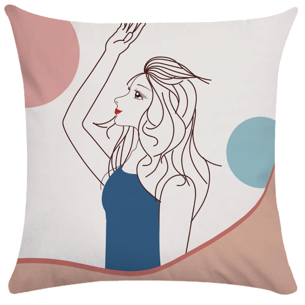 Home Pillowcase Square Office Decor Cushion Cover Printed Pattern Decoration