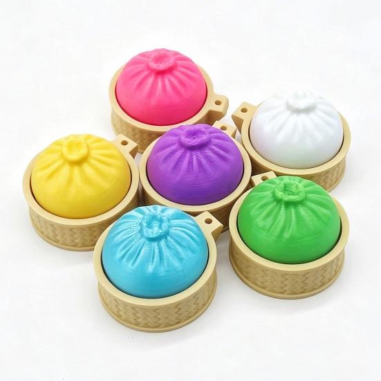 3D-gedrucktes Knödel-Fidget-Spielzeug Dekompression Dampfbrötchen-Spielzeug mit Kugelkette Home-Office-Arbeiter Angst Stressabbau Schreibtischspielzeug